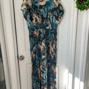 Elegant Blue and Black Women's Dress